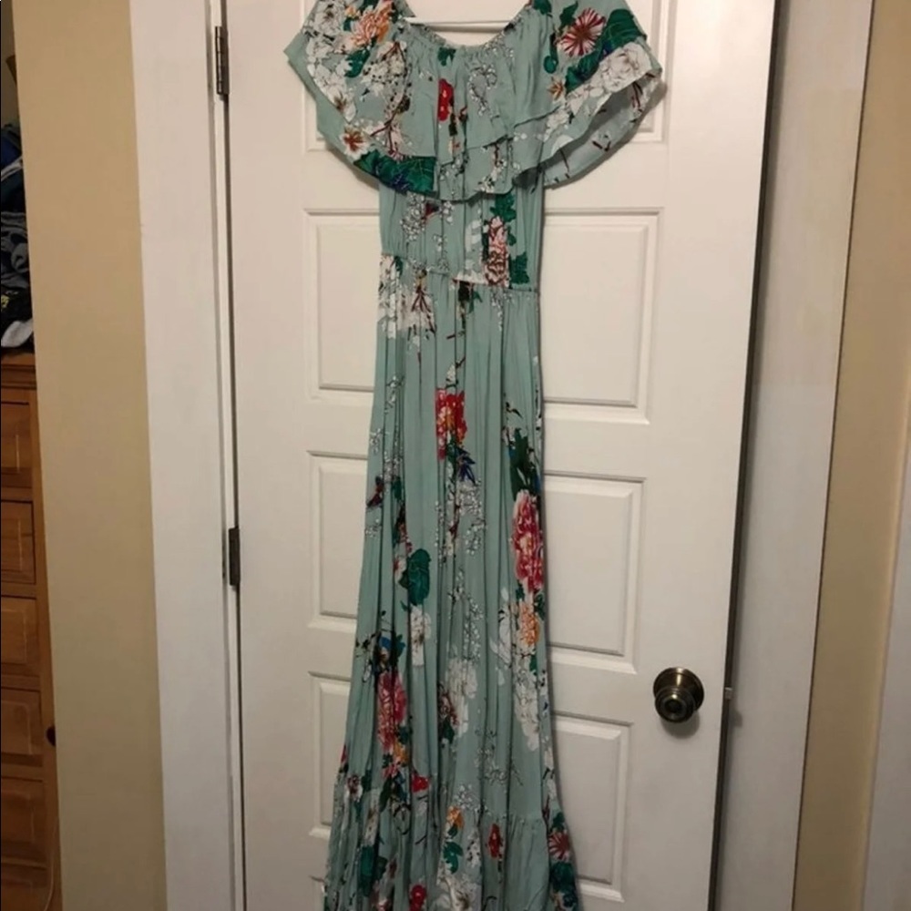 Robin’s egg blue maxi dress